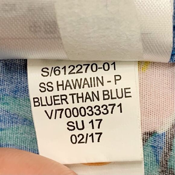 Old Navy Men’s Slim Fit Coupe Blue Hawaiian Short Sleeves Button Down Shirt - Picture 11 of 12